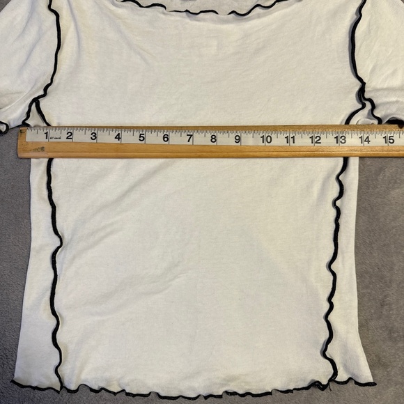 MNG Lettuce Edge T-Shirt White XS - Picture 2 of 5